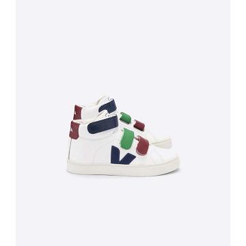 Veja ESPLAR MID LEATHER Hoog Kinderen White/Red | BE 684TCE